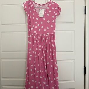 Pink Polka Dot Maxi Dress